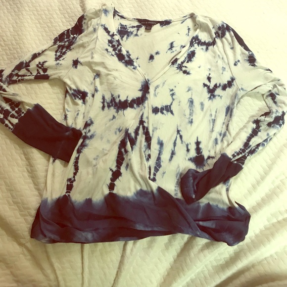 Xs Rock & Republic top shirt blue white tye dye - Picture 1 of 3